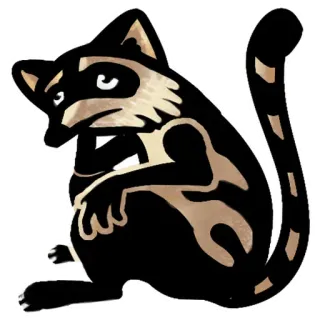 😪 fe0ce3e8 procione, animale, cartone animato, adesivo, carino, illustrazione telegram sticker