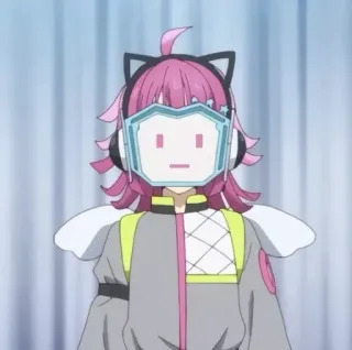 📙 1194cfba 动漫, 角色, 猫耳, 耳机, 粉色头发 telegram sticker