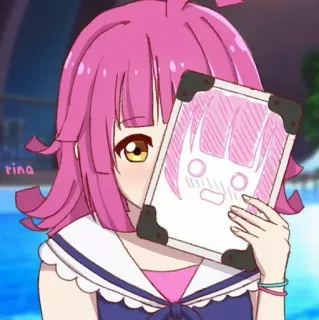 📙 fa71b158 Rina Tennoji Love Live! Nijigasaki High School Idol Club 动漫, 卡通, 天王寺璃奈, 可爱, 偶像, 女学生, 粉色头发 telegram sticker