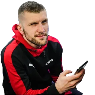 📞 0567514f AC MILAN uomo, felpa con cappuccio, AC Milan, Milan, ritratto, persona, rosso, nero telegram sticker