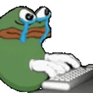 😡 9ed18655 Pepe the Frog pepe, katak, sedih, menangis, meme, internet, keyboard whatsapp sticker