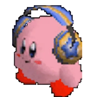 🕺 a359a0d5 Kirby Kirby, video game, merah muda, kartun, headphone whatsapp sticker