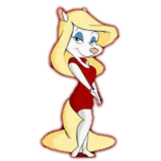 😘 40d6569d Dizzy Devil Tiny Toon Adventures cartoon, female, dress, blonde, animal whatsapp sticker