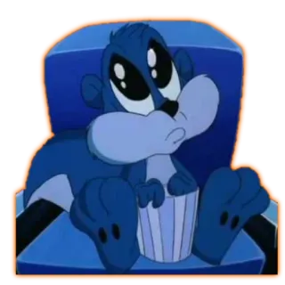 🍿 4aa8eb80 cartoon, animal, popcorn, movie, watching whatsapp sticker