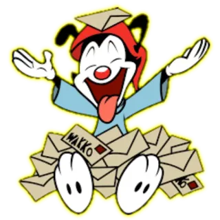 👅 a5210e09 Wakko Warner Animaniacs WAKKO cartoon, animaniacs, wakko, warner brothers, funny, character whatsapp sticker