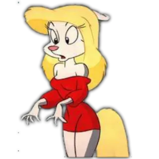 💁 b473ffa5 cartoon, female, anthropomorphic, dog, blonde, animation whatsapp sticker