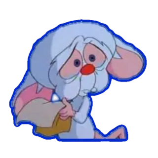 ☹ f8cdd73c Pinky Pinky and the Brain cartoon, mouse, pinky and the brain, sad, crying, character, tv show whatsapp sticker