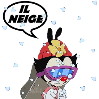 🌨 2d98b84d Dot Warner Animaniacs IL NEIGE 雪, 冬天, 卡通, 滑雪, 降雪 telegram sticker