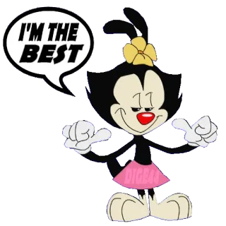 🏆 aee9038b Dot Warner Animaniacs I'M THE BEST การ์ตูน, Dot Warner, Animaniacs, น่ารัก, ตลก, ดีที่สุด telegram sticker