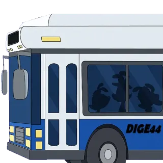 🚍 cf0e1f0a DIGE44 รถบัส, ยานพาหนะ, การขนส่ง, การ์ตูน telegram sticker