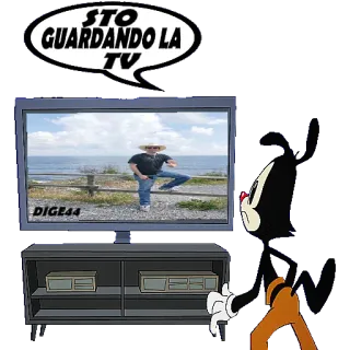 📺 2dd81567 STO GUARDANDO LA TV テレビ, 視聴中, アニメ, イタリア, ステッカー telegram sticker