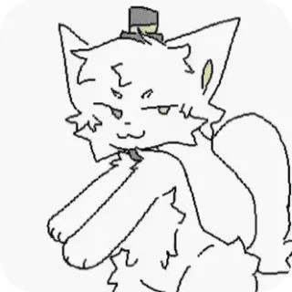 😳 c9f0b56a kartun, kucing, putih, berbulu, karakter telegram sticker