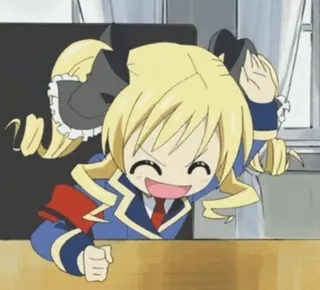 🌟 97cbdeb3 Anime, Cartoon, Schuluniform, Fröhlich, Aufgeregt, Mädchen whatsapp sticker