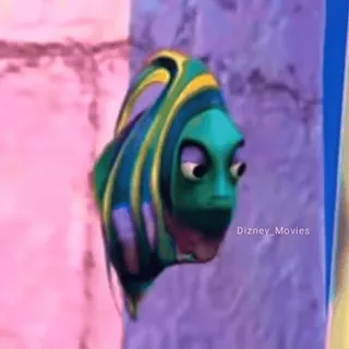 😒 869f2e5f Dizney_Movies ikan, kartun, hijau, animasi whatsapp sticker