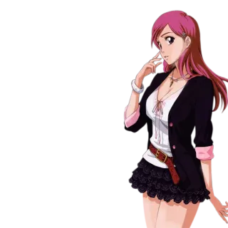 😁 4551f8bb Orihime Inoue Bleach anime, karakter, gadis, rambut pink telegram sticker