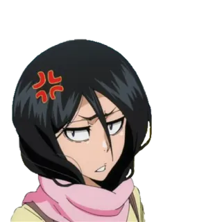 😠 d18dec4d Rukia Kuchiki Bleach animé, dessin animé, Bleach, Rukia Kuchiki, en colère telegram sticker