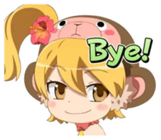 👋 04c4aad3 Bye! Anime, Cartone animato, Scimmia, Carino, Ciao, Addio, Ragazza telegram sticker
