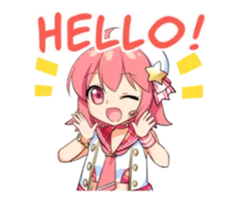 🤗 2c6b386b HELLO! ciao, saluto, carino, anime, ragazza telegram sticker