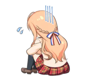 👤 9147e058 Anime, Ragazza, Triste, Carino, Emozionale, Cartone animato telegram sticker