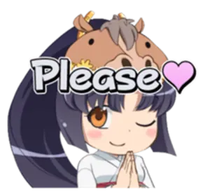 🙏 a7e296c9 Please Anime, Carino, Richiesta, Cavallo, Kawaii telegram sticker