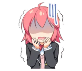 😱 d3ec7482 Anime, ragazza, spaventata, scioccata, preoccupata, emotivo, cartone animato telegram sticker