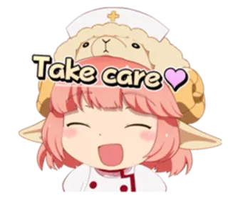 ☘ e5d5d551 Take care Cartone animato, Abbi cura di te, Infermiera, Pecora, Kawaii, Carino telegram sticker