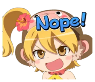 🙅 ecf949c2 Nope! no, no, anime, personaggio, scimmia, arrabbiato telegram sticker