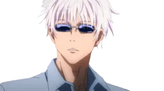 😎 08e2aed6 Gojo Satoru Jujutsu Kaisen anime, manga, Gojo Satoru, Jujutsu Kaisen, character, glasses, white hair whatsapp sticker