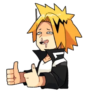 👍 0a3068e8 Denki Kaminari My Hero Academia anime, manga, funny, expression, character, denki kaminari whatsapp sticker