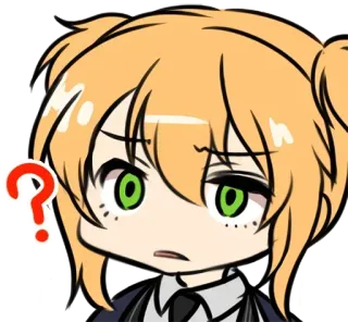 ❓ 2b672742 anime, question mark, confused, cartoon, character, expression, doubt, illustration whatsapp sticker