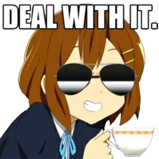 😁 4846e930 DEAL WITH IT. anime, deal with it, sunglasses, meme, kawaii, cute whatsapp sticker