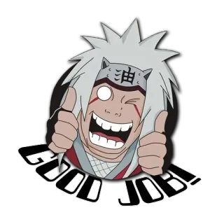 👍 81718116 Jiraiya Naruto GOOD JOB! anime, character, thumbs up, positive, good job, Jiraiya, Naruto whatsapp sticker