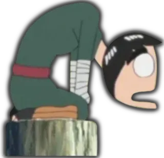 😦 871d14e4 Rock Lee Naruto anime, cartoon, funny, ninja, pose whatsapp sticker