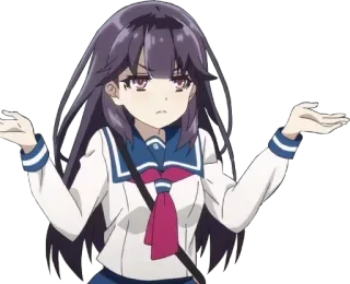 🤷‍♂ 9cf074e7 anime, girl, confused, shrugging, question whatsapp sticker