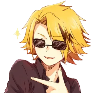 😎 c1b3068b Denki Kaminari My Hero Academia anime, character, cool, sunglasses, Denki Kaminari, My Hero Academia whatsapp sticker