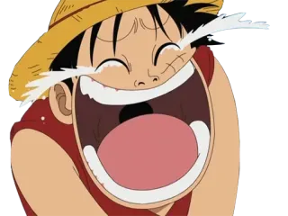 🤣 e8d26fa7 Monkey D. Luffy One Piece anime, cartoon, crying, tears, emotional, Luffy, One Piece, straw hat whatsapp sticker