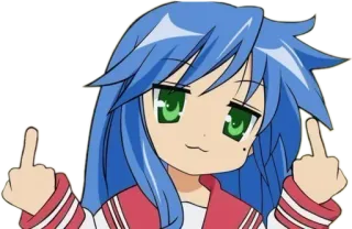 🖕 f402cc90 anime, middle finger, offensive gesture, cartoon, character whatsapp sticker