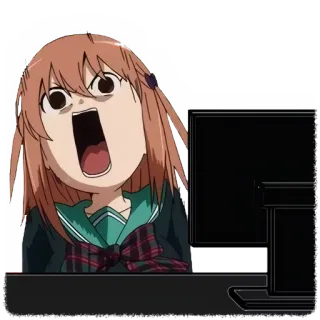 🤬 03ee829a anime, shocked, computer, screaming, surprised, cartoon, reaction telegram sticker