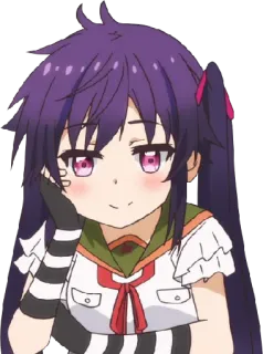 😔 19380733 anime, cartoon, girl, purple hair, character telegram sticker