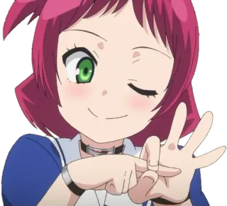 👉 1c2a85fb anime girl, wink, rude gesture, anime, manga, character telegram sticker