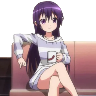 ☺️ 3aafc075 anime, cartoon, girl, character, sitting, cute telegram sticker