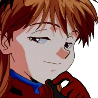 😏 be30267c Asuka Langley Soryu Neon Genesis Evangelion anime, cartoon, meme, funny, smug, girl, Asuka telegram sticker