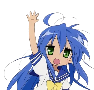 🖐 cd36c49c Konata Izumi Lucky Star anime, lucky star, konata izumi, character, cute, kawaii telegram sticker