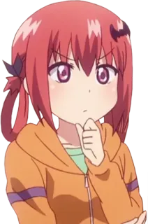 🤔 068cf215 Satania Gabriel Dropout Anime, Manga, Cartone animato, Ragazza, Diavolo, Satania, Gabriel Dropout whatsapp sticker