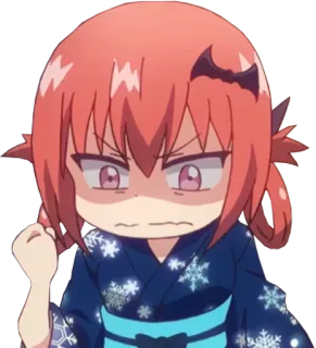 😢 f5040fa6 Anime, Cartone animato, Arrabbiato, Personaggio, Satania, Kimono whatsapp sticker