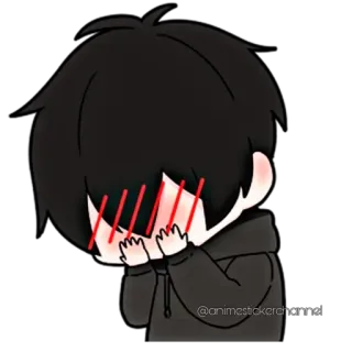 😳 47282559 anime, sonrojado, tímido, lindo whatsapp sticker