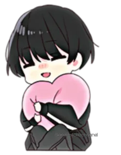 ☺️ 4b3cbc85 Anime, Lindo, Corazón, Abrazo, Chibi whatsapp sticker
