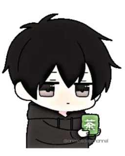 😶 a266272d Anime, Té, Chico, Lindo, Chibi, Manga whatsapp sticker