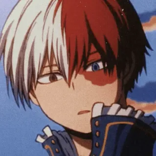 😦 8416082b Shoto Todoroki My Hero Academia Anime, Manga, Shonen, Superheld, Kräfte, Macke, Feuer, Eis telegram sticker