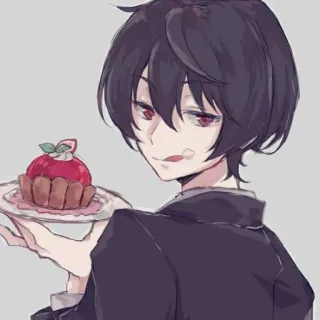🗝 5287c08c Anime, Manga, Personaje, Postre, Tarta, Ilustración telegram sticker
